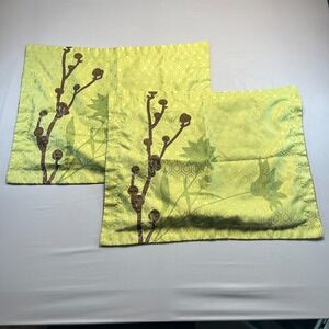 Set of 2 Hometrends Standard Pillow Shams Green Geometric Honeycomb (21" x 26")